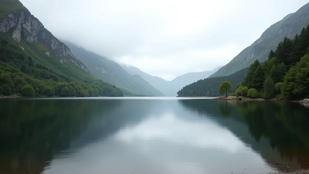 Glendalough Upper Lake surrounded by mountains and forest